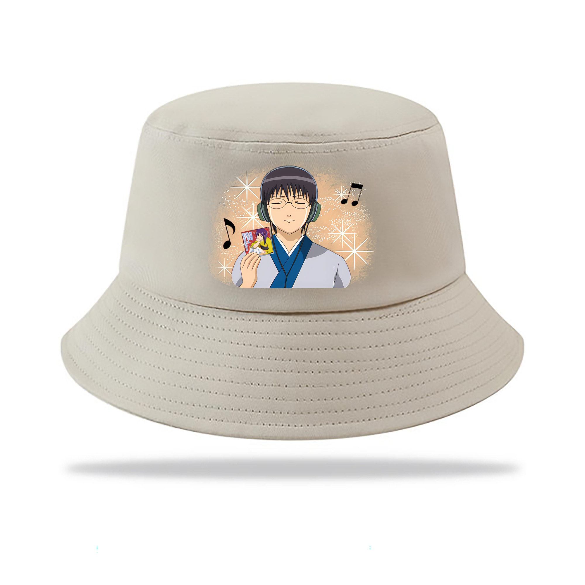 （画像用） ぎんたま 坂田銀時（さかたぎんとき） 神楽 志村新八（しむら しんぱち） GINTAMA Sakata Gintoki Kagura Shimura Shinpachi アウトドア日除けバケットハット